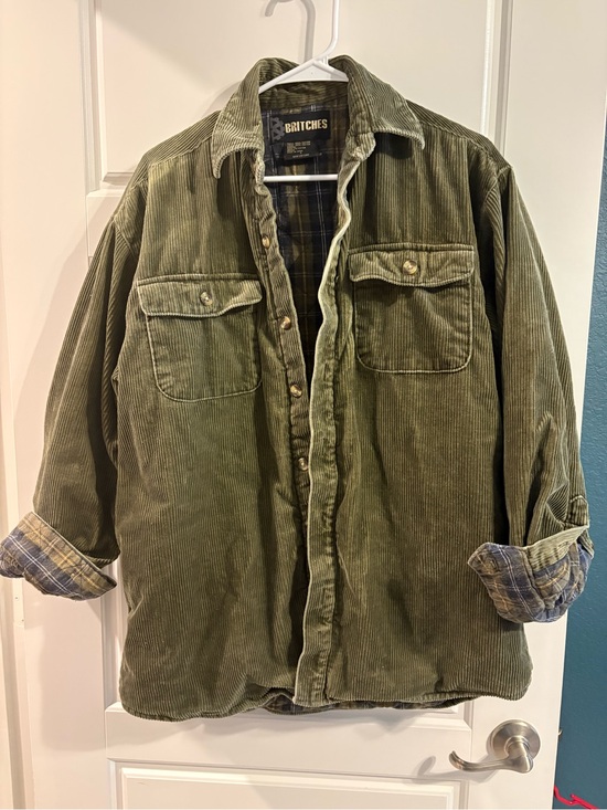 Britches Other - Britches Olive Corduroy Plaid Lined Workwear Shacket